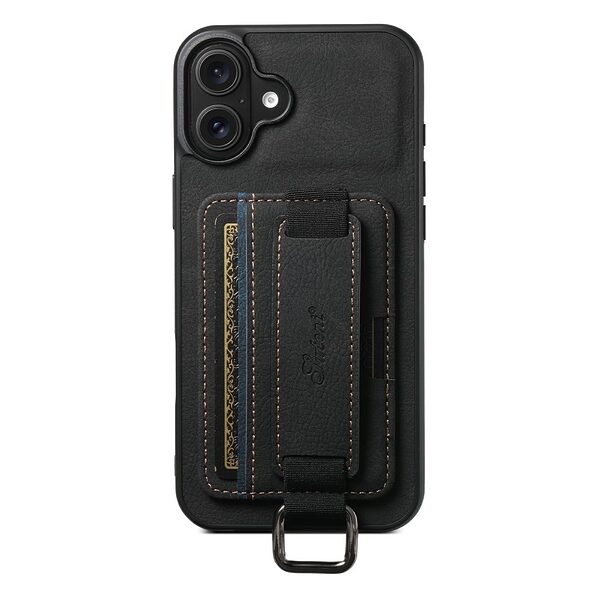 Θήκη iPhone 17 - SUTENI H13 - Πλάτη από Συνθετικό Δέρμα (PU) με TPU - Μαύρο - Wallet/Stand - Εικόνα 6