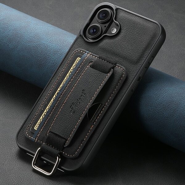 Θήκη iPhone 17 - SUTENI H13 - Πλάτη από Συνθετικό Δέρμα (PU) με TPU - Μαύρο - Wallet/Stand - Εικόνα 7