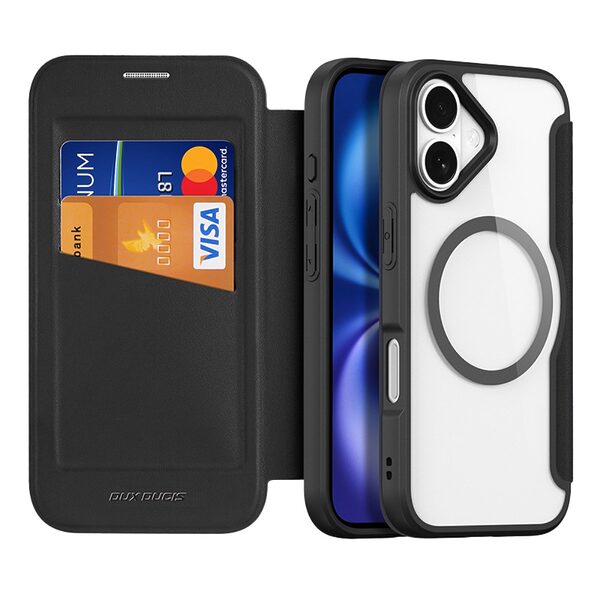 Θήκη iPhone 17 - DUX DUCIS Skin X Pro Series - Flip Θήκη από Συνθετικό Δέρμα (PU) - Μαύρο - MagSafe/RFID - Εικόνα 5