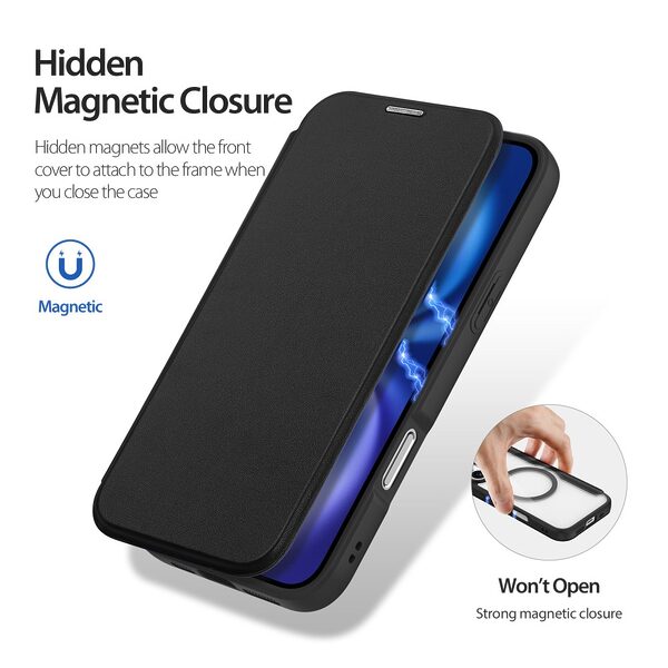 Θήκη iPhone 17 - DUX DUCIS Skin X Pro Series - Flip Θήκη από Συνθετικό Δέρμα (PU) - Μαύρο - MagSafe/RFID - Εικόνα 9