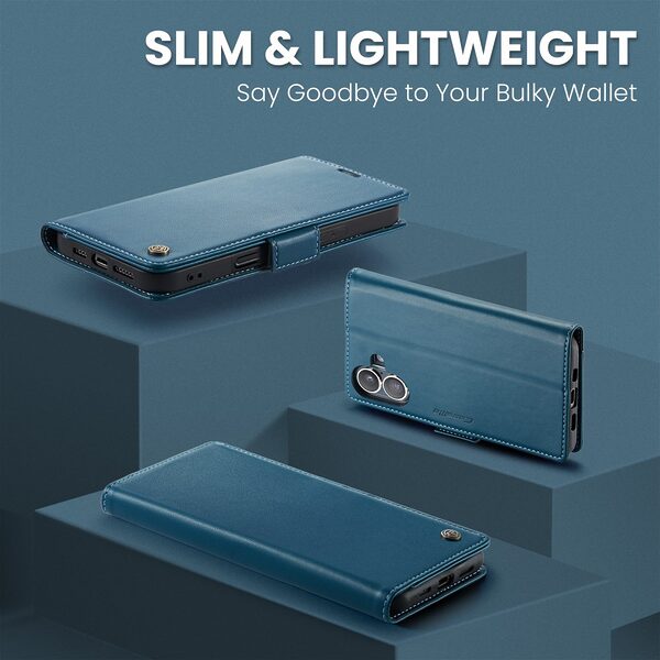 Θήκη iPhone 17 - CASEME 023 - Flip Πορτοφόλι από Συνθετικό Δέρμα (PU) με TPU - Μπλε - RFID/Wallet/Stand - Εικόνα 4