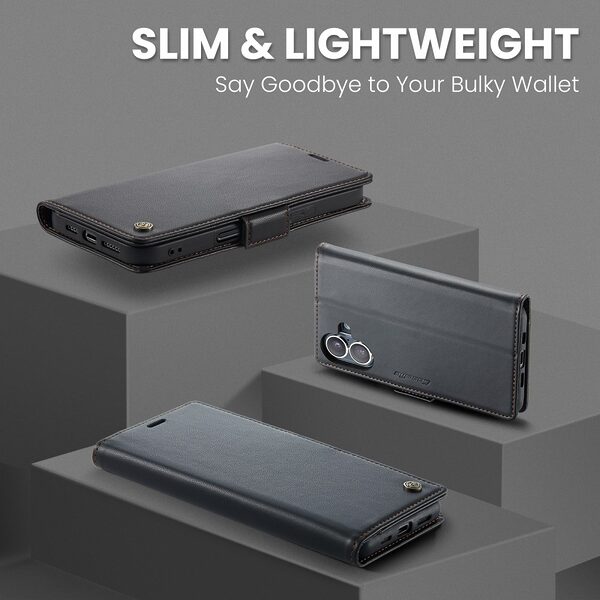 Θήκη iPhone 17 - CASEME 023 - Flip Πορτοφόλι από Συνθετικό Δέρμα (PU) με TPU - Μαύρο - RFID/Wallet/Stand - Εικόνα 4