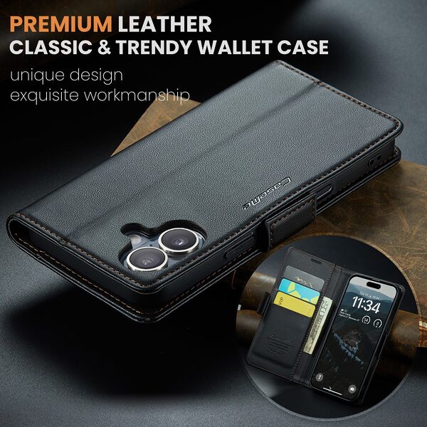 Θήκη iPhone 17 - CASEME 023 - Flip Πορτοφόλι από Συνθετικό Δέρμα (PU) με TPU - Μαύρο - RFID/Wallet/Stand - Εικόνα 8