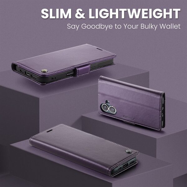 Θήκη iPhone 17 - CASEME 023 - Flip Πορτοφόλι από Συνθετικό Δέρμα (PU) με TPU - Μωβ - RFID/Wallet/Stand - Εικόνα 4