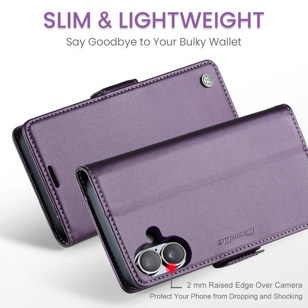 Θήκη iPhone 17 - CASEME 023 - Flip Πορτοφόλι από Συνθετικό Δέρμα (PU) με TPU - Μωβ - RFID/Wallet/Stand - Εικόνα 9