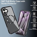 Θήκη iPhone 17 - OEM - Full Body PC+TPU+Acrylic - Μαύρο - MagSafe - Εικόνα 3