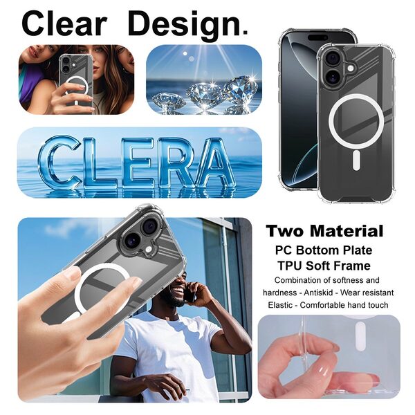 Θήκη iPhone 17 - IMAK - Σκληρή Θήκη PC+TPU - Διάφανο - MagSafe - Εικόνα 6