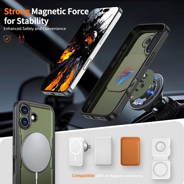 Θήκη iPhone 17 - OEM - Σκληρή Θήκη PC+TPU - ελαιώδες πράσινο - MagSafe/Stand - Εικόνα 2