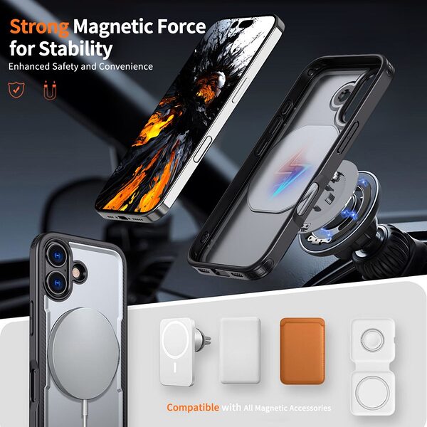 Θήκη iPhone 17 - OEM - Σκληρή Θήκη PC+TPU - Γκρι - MagSafe/Stand - Εικόνα 2