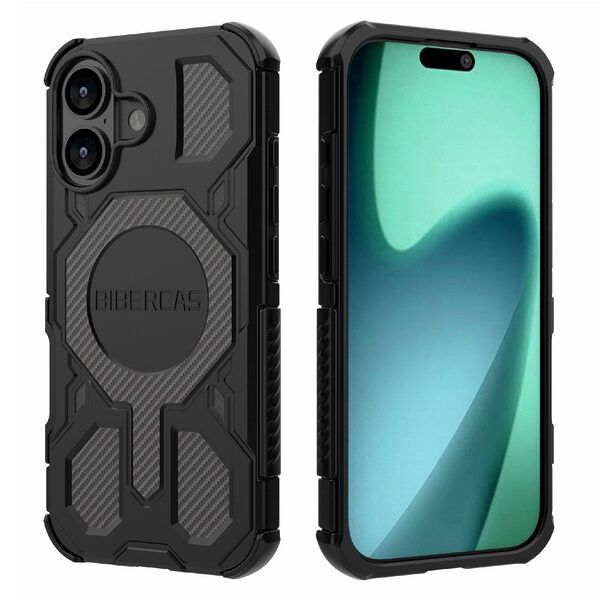 Θήκη iPhone 17 - BIBERCAS J-16 Series - Σκληρή Θήκη PC+TPU - Μαύρο - MagSafe