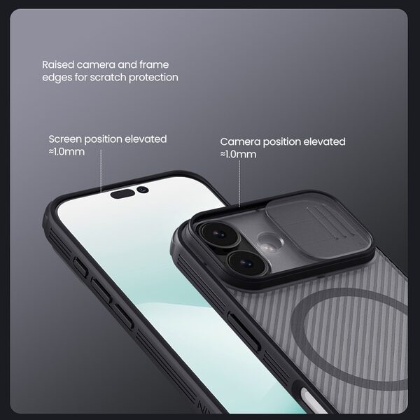 Θήκη iPhone 17 - NILLKIN Camshield Pro Magnetic Series - Σκληρή Θήκη PC+TPU - Μαύρο - MagSafe - Εικόνα 3