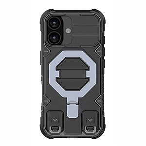 Θήκη iPhone 17 - OEM - Σκληρή Θήκη PC+TPU - Μαύρο - MagSafe/Stand/Λουράκι - Εικόνα 2