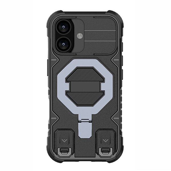 Θήκη iPhone 17 - OEM - Σκληρή Θήκη PC+TPU - Μαύρο - MagSafe/Stand/Λουράκι - Εικόνα 2