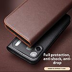 Θήκη iPhone 17 Pro - QIALINO - Flip Πορτοφόλι από Αυθεντικό Δέρμα - Καφέ - Wallet/Stand - Εικόνα 7