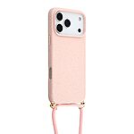 Θήκη iPhone 17 Pro - OEM - Πλάτη από Βιοδιασπώμενο Σιτάρι με TPU - Ροζ - Λουράκι - Εικόνα 3