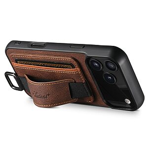Θήκη iPhone 17 Pro - SUTENI H13 - Πλάτη από Συνθετικό Δέρμα (PU) με PC - Καφέ - Wallet/Stand - Εικόνα 2