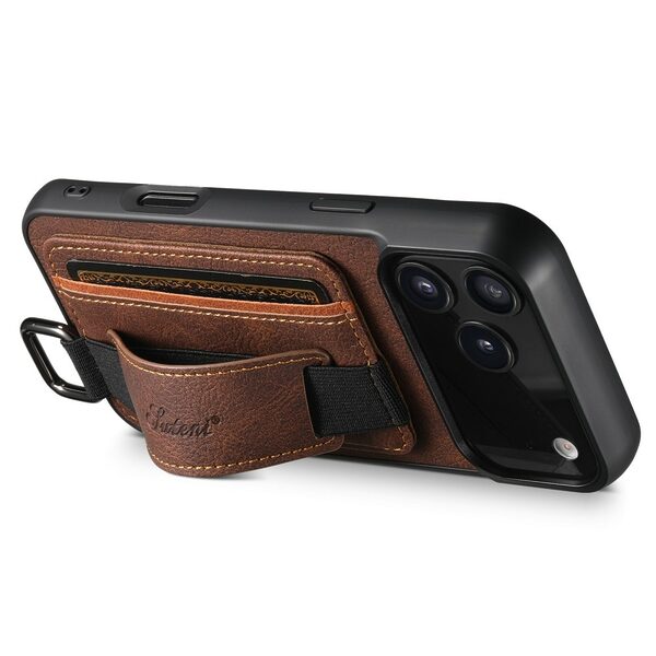 Θήκη iPhone 17 Pro - SUTENI H13 - Πλάτη από Συνθετικό Δέρμα (PU) με PC - Καφέ - Wallet/Stand - Εικόνα 2