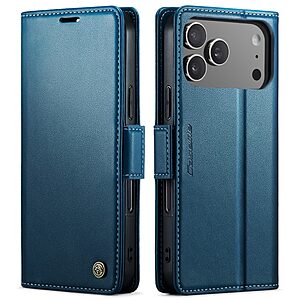 Θήκη iPhone 17 Pro - CASEME 023 - Flip Πορτοφόλι από Συνθετικό Δέρμα (PU) - Μπλε - RFID/Wallet/Stand