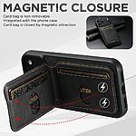 Θήκη iPhone 17 Pro - SUTENI H02 - Πλάτη από Συνθετικό Δέρμα (PU) με TPU - Μαύρο - Wallet/Stand - Εικόνα 7