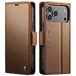 Θήκη iPhone 17 Pro - CASEME 023 - Flip Πορτοφόλι από Συνθετικό Δέρμα (PU) - Καφέ - RFID/Wallet/Stand