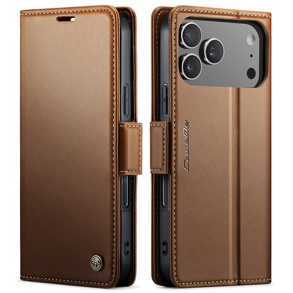 Θήκη iPhone 17 Pro - CASEME 023 - Flip Πορτοφόλι από Συνθετικό Δέρμα (PU) - Καφέ - RFID/Wallet/Stand