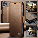 Θήκη iPhone 17 Pro - CASEME 023 - Flip Πορτοφόλι από Συνθετικό Δέρμα (PU) - Καφέ - RFID/Wallet/Stand - Εικόνα 7