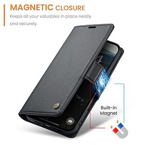 Θήκη iPhone 17 Pro - CASEME 023 - Flip Πορτοφόλι από Συνθετικό Δέρμα (PU) με TPU - Μαύρο - RFID/Wallet/Stand - Εικόνα 2
