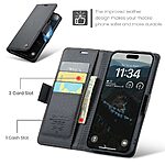 Θήκη iPhone 17 Pro - CASEME 023 - Flip Πορτοφόλι από Συνθετικό Δέρμα (PU) με TPU - Μαύρο - RFID/Wallet/Stand - Εικόνα 5