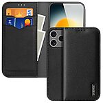 Θήκη iPhone 17 Pro Max - DUX DUCIS Hivo Series - Flip Πορτοφόλι από Αυθεντικό Δέρμα - Μαύρο - RFID/Wallet/Stand