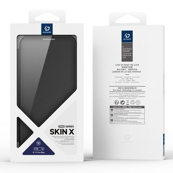 Θήκη iPhone 17 Pro Max - DUX DUCIS Skin X Pro Series - Flip Θήκη από Συνθετικό Δέρμα (PU) - Μαύρο - MagSafe/RFID - Εικόνα 4