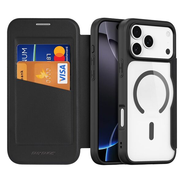 Θήκη iPhone 17 Pro Max - DUX DUCIS Skin X Pro Series - Flip Θήκη από Συνθετικό Δέρμα (PU) - Μαύρο - MagSafe/RFID - Εικόνα 5