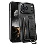 Θήκη iPhone 17 Pro Max - SUTENI H13 - Πλάτη από Συνθετικό Δέρμα (PU) με TPU - Μαύρο - Card Holder/Stand