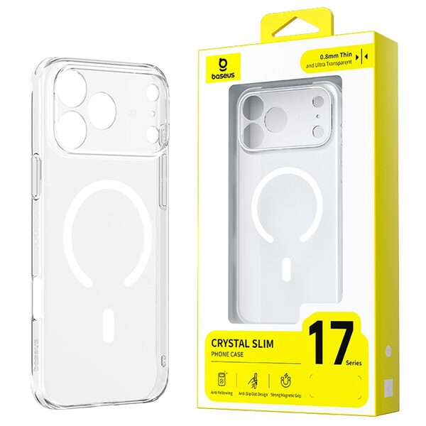 Θήκη iPhone 17 Pro - BASEUS Crystal Series - Σκληρή Θήκη PC - Διάφανο - MagSafe - Εικόνα 9