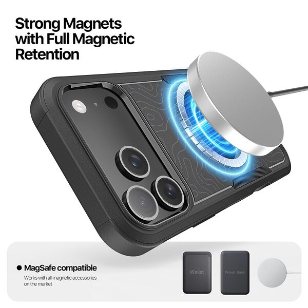 Θήκη iPhone 17 Pro - DUX DUCIS SHLD Series - Σκληρή Θήκη PC+TPU - Contour Pattern - MagSafe - Εικόνα 9