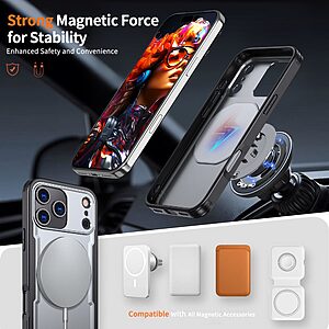 Θήκη iPhone 17 Pro - OEM - Σκληρή Θήκη PC+TPU - Γκρι - MagSafe/Stand - Εικόνα 2