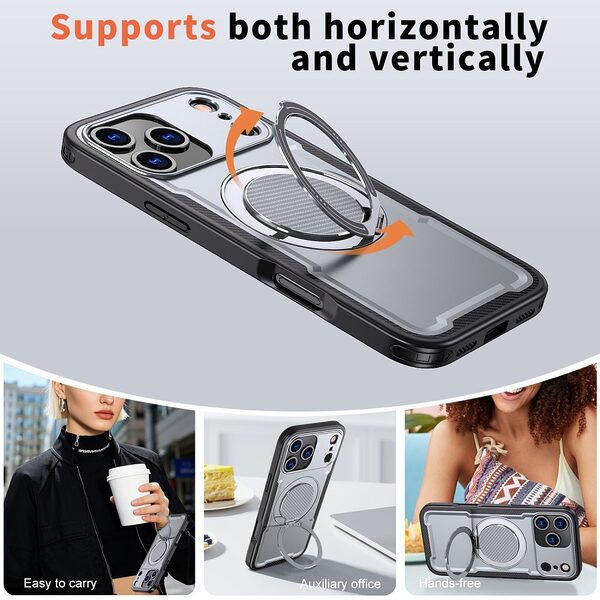 Θήκη iPhone 17 Pro - OEM - Σκληρή Θήκη PC+TPU - Γκρι - MagSafe/Stand - Εικόνα 5