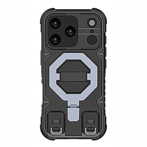 Θήκη iPhone 17 Pro - OEM - Σκληρή Θήκη PC+TPU - Μαύρο - MagSafe/Stand/Λουράκι - Εικόνα 2