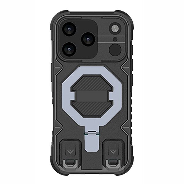 Θήκη iPhone 17 Pro - OEM - Σκληρή Θήκη PC+TPU - Μαύρο - MagSafe/Stand/Λουράκι - Εικόνα 2