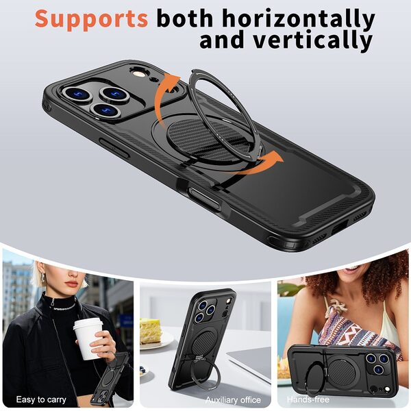 Θήκη iPhone 17 Pro - OEM - Σκληρή Θήκη PC+TPU - Μαύρο - MagSafe/Stand - Εικόνα 5