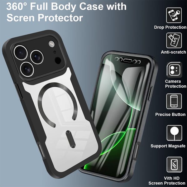 Θήκη iPhone 17 Pro - OEM - Σκληρή Θήκη PC+TPU - Μαύρο - MagSafe - Εικόνα 8