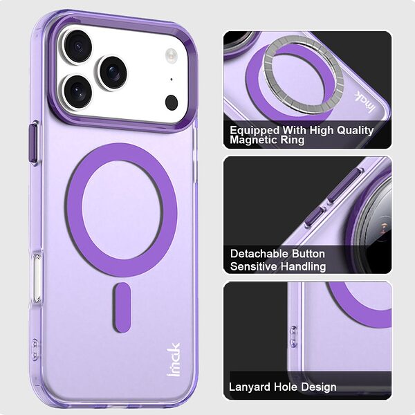 Θήκη iPhone 17 Pro - IMAK - Σκληρή Θήκη PC+TPU - Μωβ - MagSafe - Εικόνα 4