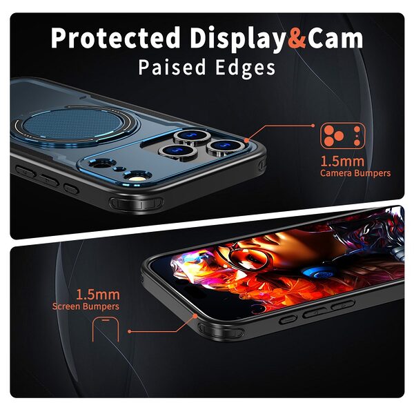 Θήκη iPhone 17 Pro - OEM - Σκληρή Θήκη PC+TPU - Μπλε - MagSafe/Stand - Εικόνα 4