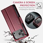 Θήκη iPhone 17 Pro - CASEME 023 - Flip Πορτοφόλι από Συνθετικό Δέρμα (PU) - Κόκκινο - RFID/Wallet/Stand - Εικόνα 9