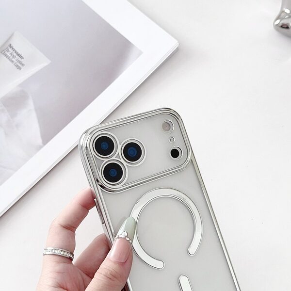 Θήκη iPhone 17 Pro - OEM - Πλάτη TPU - Ασημί - MagSafe - Εικόνα 4