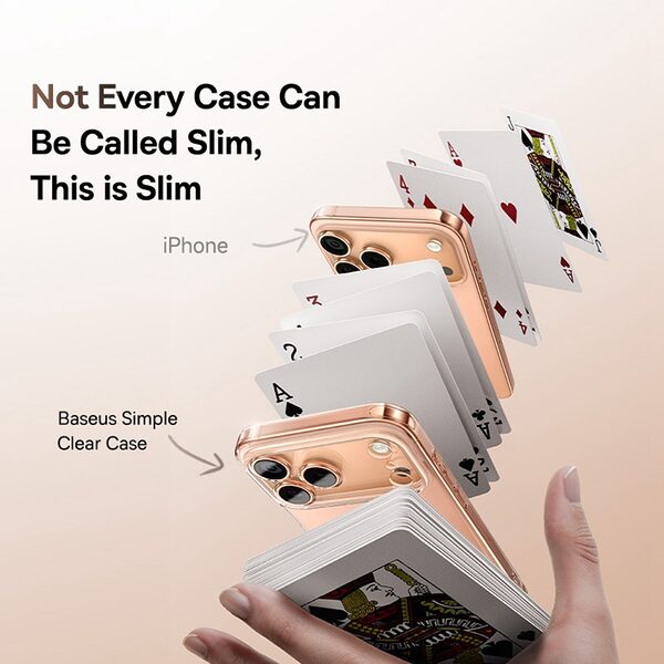 Θήκη iPhone 17 Pro - BASEUS Simple Series - Πλάτη TPU - Διάφανο - Εικόνα 6
