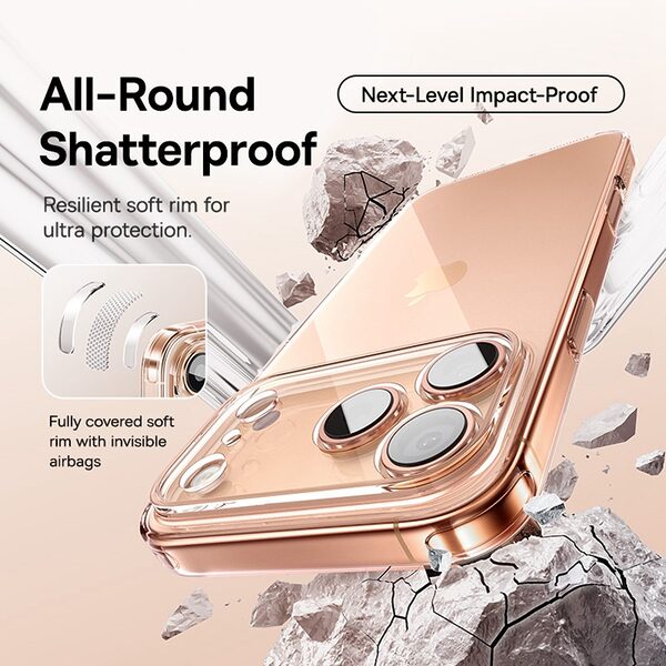 Θήκη iPhone 17 Pro - BASEUS Simple Series - Πλάτη TPU - Διάφανο - Εικόνα 8