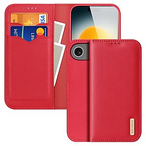 Θήκη iPhone Air - DUX DUCIS Hivo Series - Flip Πορτοφόλι από Αυθεντικό Δέρμα - Κόκκινο - RFID/Wallet/Stand