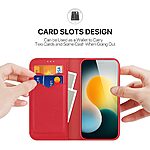 Θήκη iPhone Air - DUX DUCIS Hivo Series - Flip Πορτοφόλι από Αυθεντικό Δέρμα - Κόκκινο - RFID/Wallet/Stand - Εικόνα 3