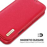 Θήκη iPhone Air - DUX DUCIS Hivo Series - Flip Πορτοφόλι από Αυθεντικό Δέρμα - Κόκκινο - RFID/Wallet/Stand - Εικόνα 6