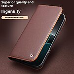 Θήκη iPhone Air - QIALINO - Flip Πορτοφόλι από Αυθεντικό Δέρμα - Μαύρο - Wallet/Stand - Εικόνα 2